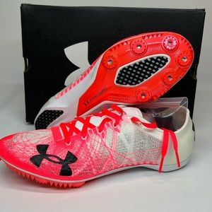 UNDER ARMOUR UA SpeedForm Miler 2 White Track Spikes $120 red 3000020-103